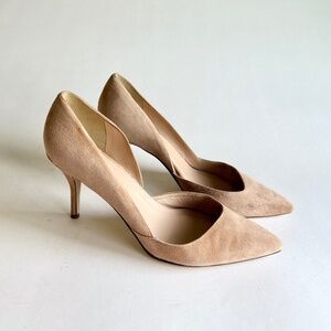 J. Crew Cream Suede Leather Point Toe Pumps size 9.5